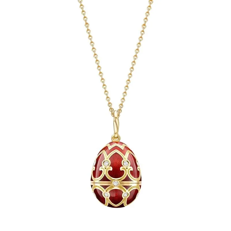 Faberge Palais Tsarskoye Selo Red Locket with Rooster Surprise