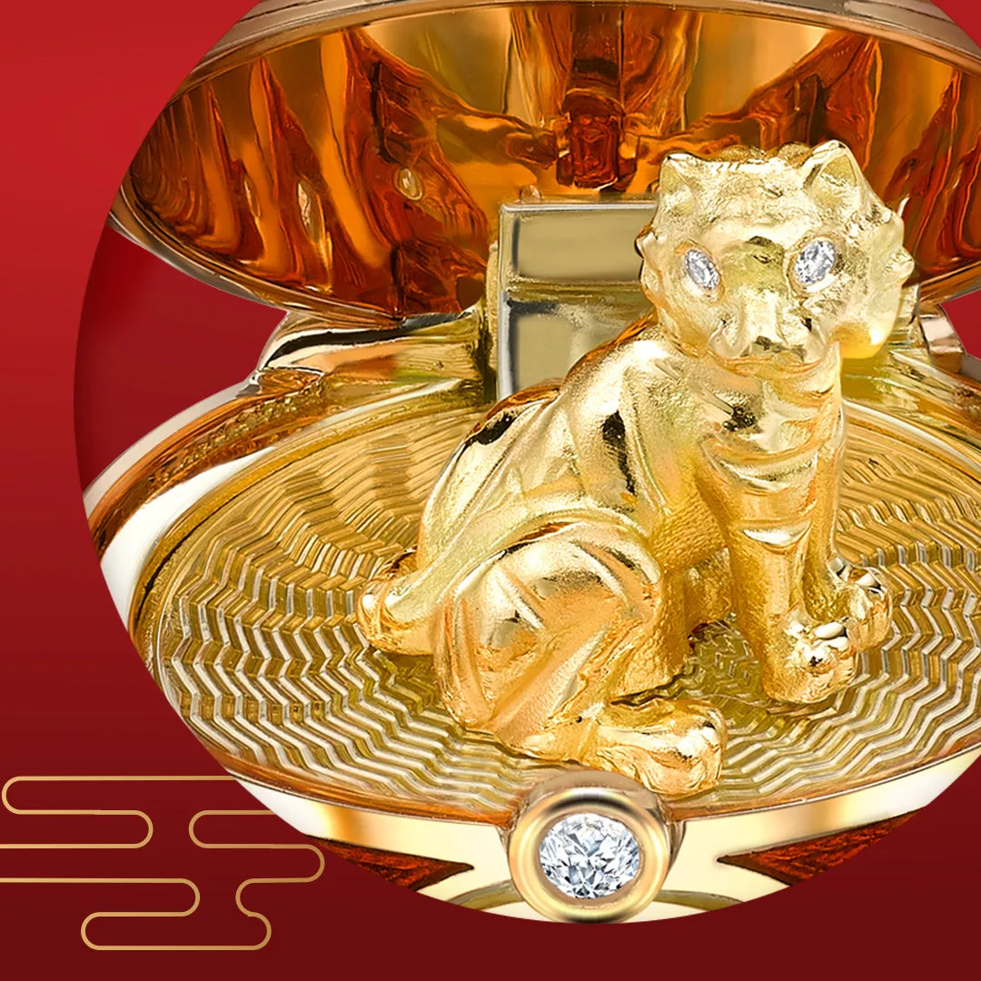 Faberge Palais Tsarskoye Selo Red Locket with Tiger Surprise