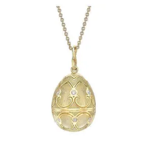 Faberge Palais Tsarskoye Selo Yellow Gold Diamond White Pendant