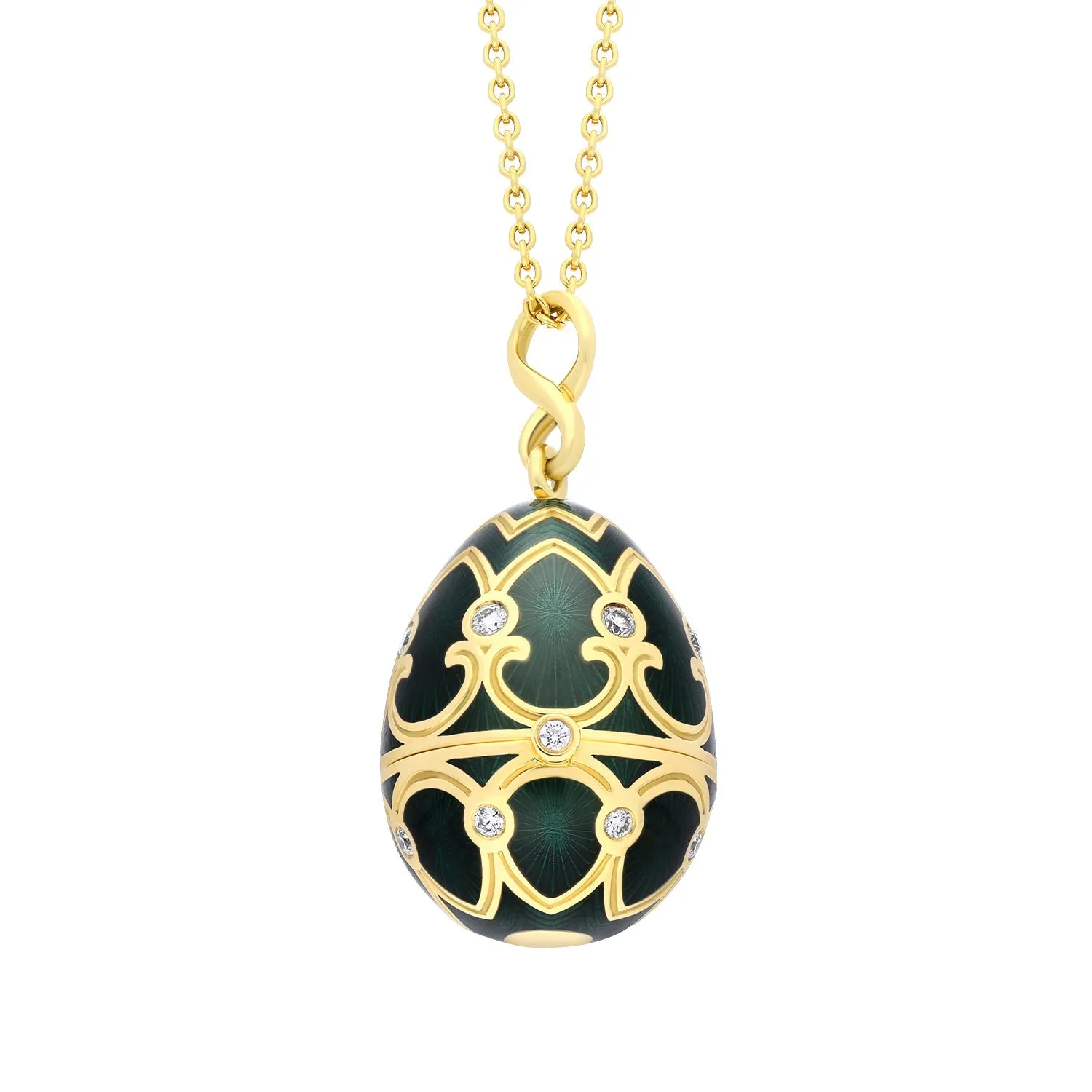 Faberge Palais Tsarskoye Selo Yellow Gold Locket With Whitby Jet Surprise Limited Edition Locket