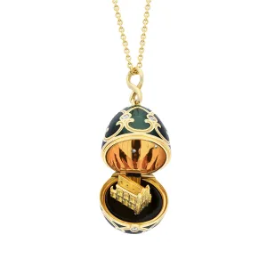 Faberge Palais Tsarskoye Selo Yellow Gold Locket With Whitby Jet Surprise Limited Edition Locket