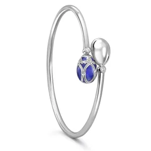 Faberge Palais Yelagin 18ct White Gold Royal Blue Crossover Bangle