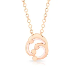 Faberge Rococo 18ct Rose Gold Pink Enamel Small Pendant D