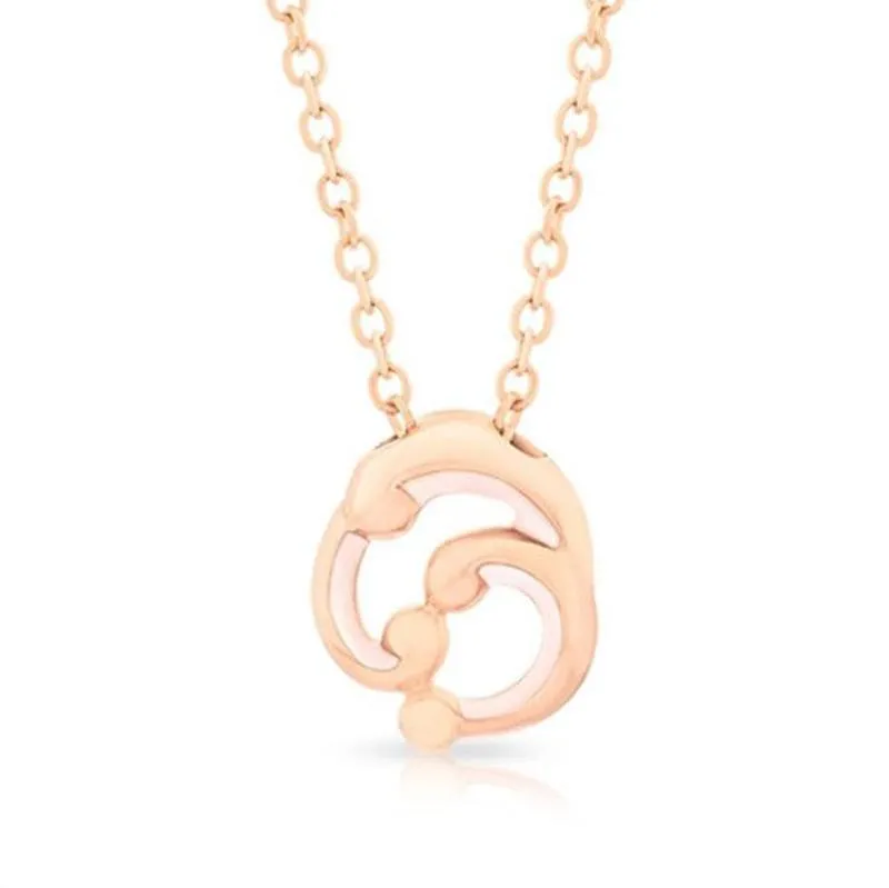 Faberge Rococo 18ct Rose Gold Pink Enamel Small Pendant D