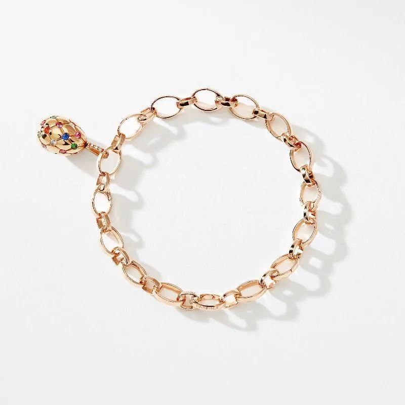 Faberge Treillage 18ct Rose Gold Chain Bracelet For Charms