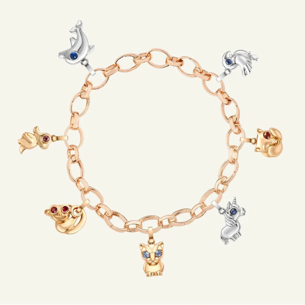 Faberge Treillage 18ct Rose Gold Chain Bracelet For Charms