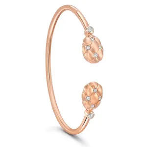 Faberge Treillage 18ct Rose Gold Diamond Open Set Bangle