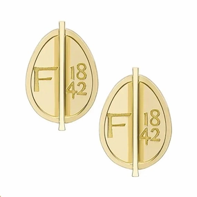 Faberge 1842 18ct Yellow Gold Petite Egg Stud Earrings