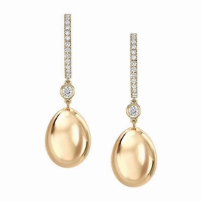 Faberge Essence 18ct Yellow Gold Diamond Simple Earrings