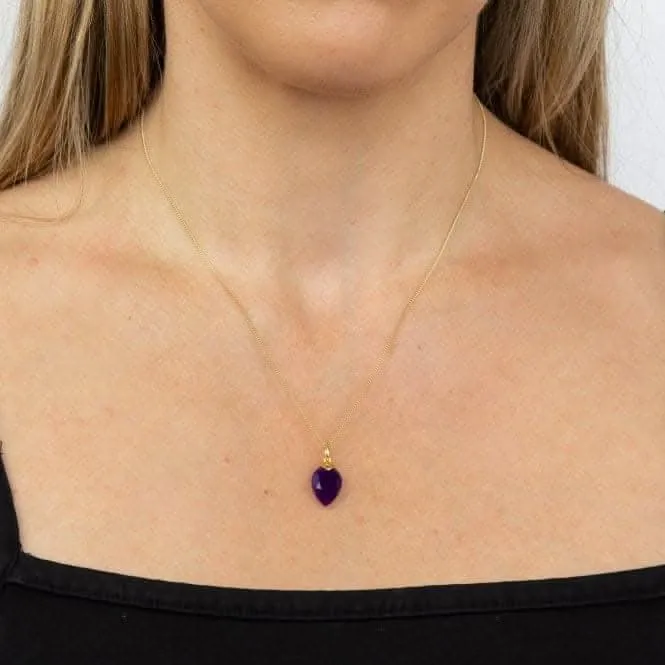 February Yellow Gold Plated Birthstone Chalcedony Stone Pendant P4976