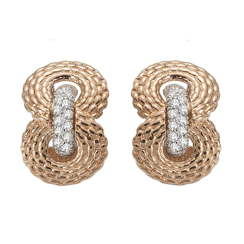 Fope 18ct Rose & White Gold 0.11ct Diamond Circe Earrings