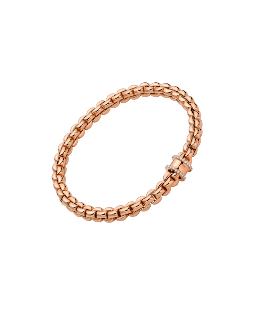 Fope 18ct Rose Gold 0.17ct Diamond Pav Flex'it Bracelet