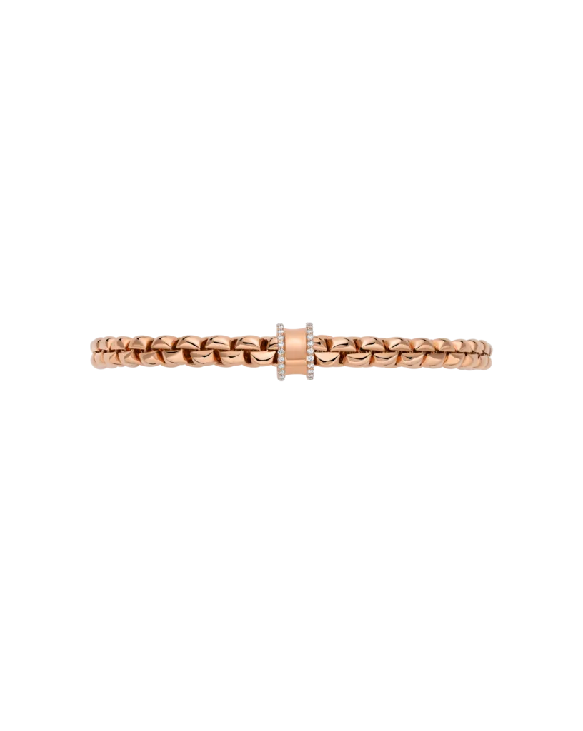 Fope 18ct Rose Gold 0.17ct Diamond Pav Flex'it Bracelet
