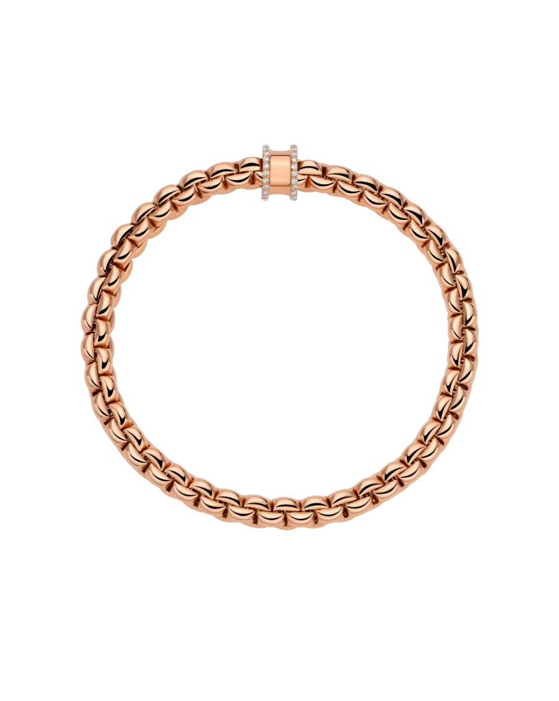 Fope 18ct Rose Gold 0.17ct Diamond Pav Flex'it Bracelet