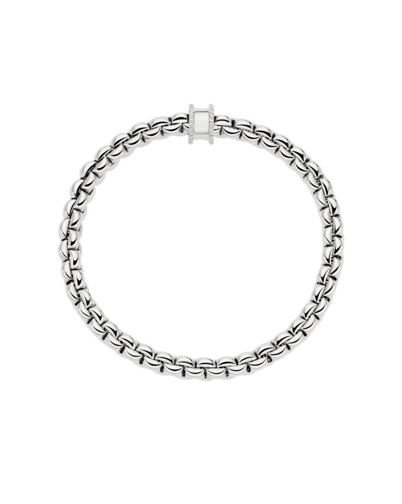 Fope 18ct White Gold 0.17ct Diamond Pav Flex'it Bracelet