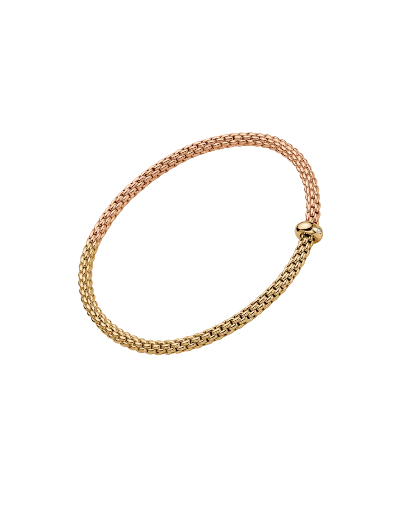 Fope 18ct Yellow & Rose Gold Bicolour Diamond Flex'it Bracelet