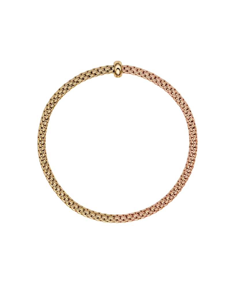 Fope 18ct Yellow & Rose Gold Bicolour Diamond Flex'it Bracelet