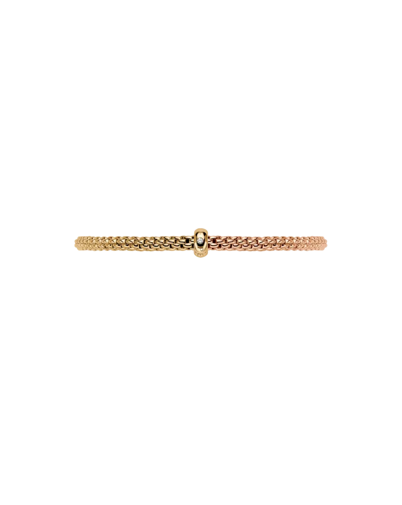 Fope 18ct Yellow & Rose Gold Bicolour Diamond Flex'it Bracelet