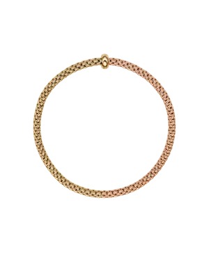 Fope 18ct Yellow & Rose Gold Bicolour Diamond Flex'it Bracelet