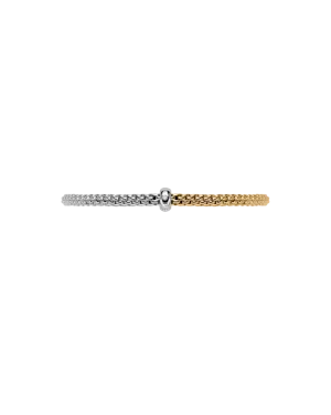 Fope 18ct Yellow & White Gold Bicolour Diamond Flex'it Bracelet