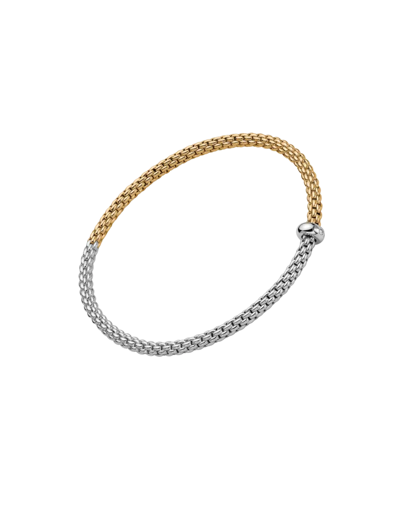 Fope 18ct Yellow & White Gold Bicolour Diamond Flex'it Bracelet