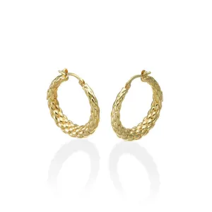 Fope 18ct Yellow Gold Lovely Daisy Hoop Earrings