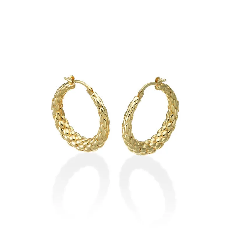 Fope 18ct Yellow Gold Lovely Daisy Hoop Earrings
