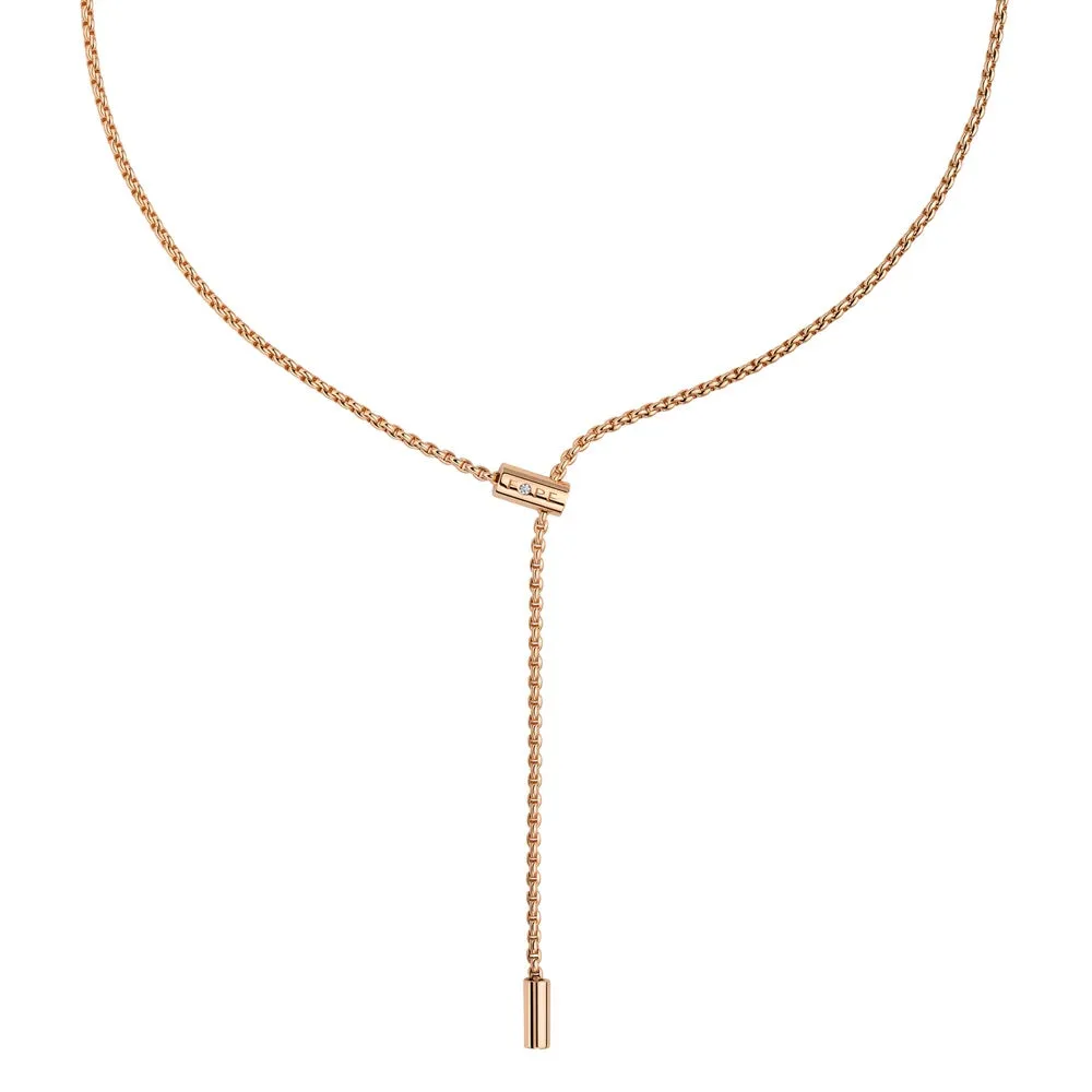 Fope Aria 18ct Rose Gold 0.01ct Diamond Adjustable Slider Necklace