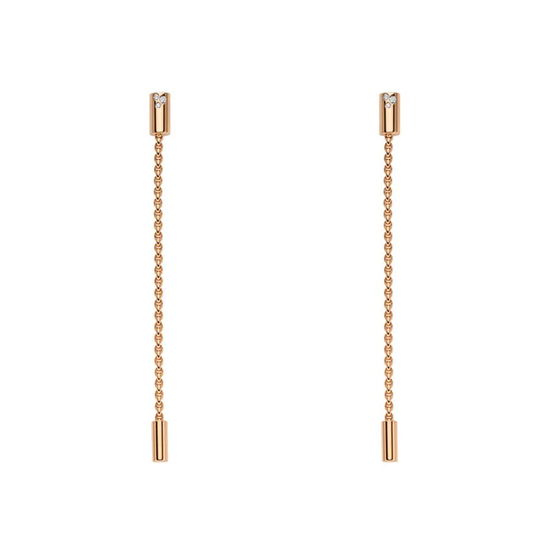 Fope Aria 18ct Rose Gold 0.09ct Diamond Pendant Earrings