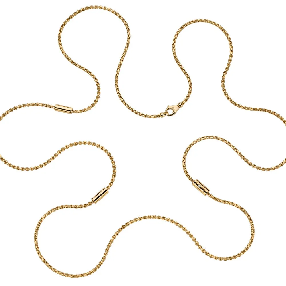 Fope Aria 18ct Yellow Gold 0.02ct Diamond Long Necklace
