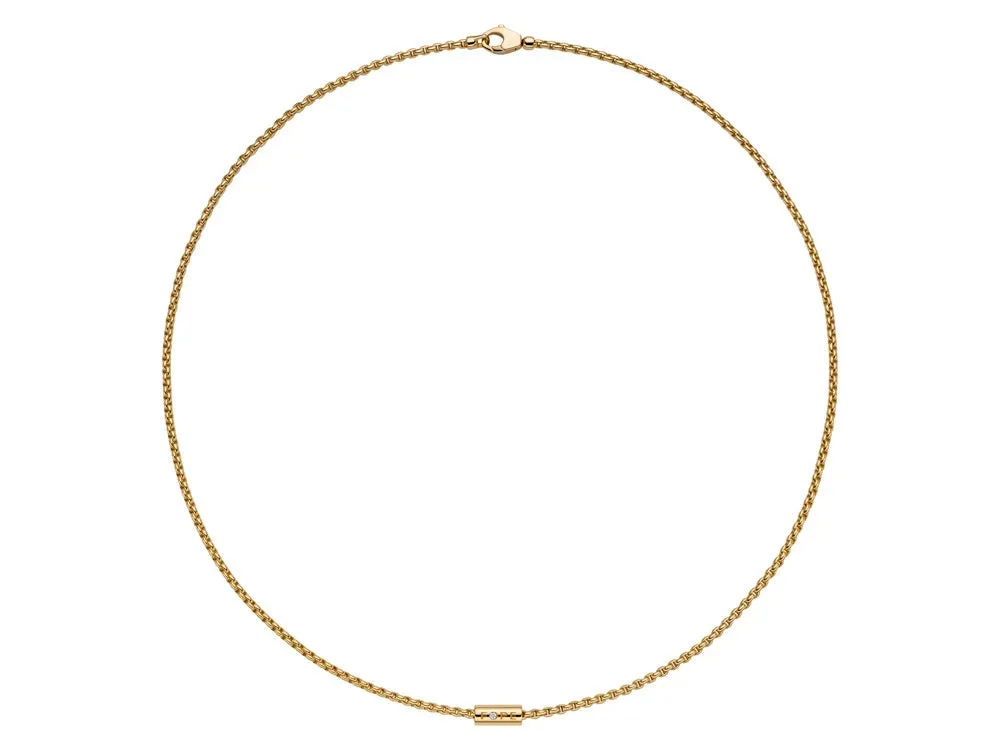 Fope Aria 18ct Yellow Gold 0.02ct Diamond Necklace
