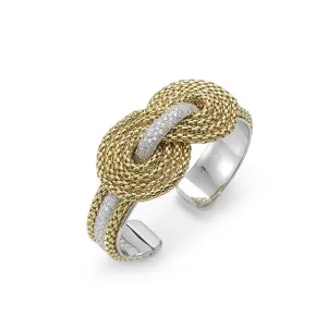 Fope Circle 18ct Yellow & White Gold 1.01ct Diamond Knot Bangle