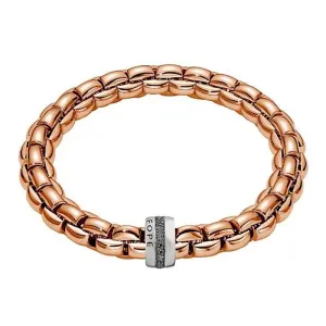 Fope Eka 18ct Rose Gold 0.74ct Black Diamond Bracelet