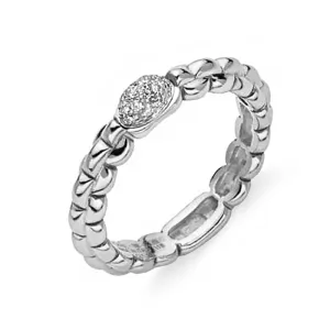 Fope Eka 18ct White Gold 0.10ct Diamond Ring