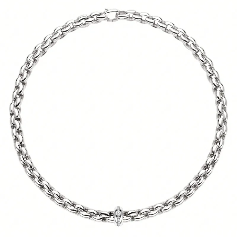Fope Eka 18ct White Gold 0.19ct Diamond Necklace