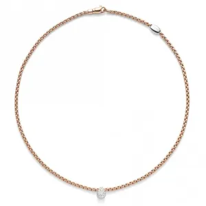 Fope Eka Tiny 18ct Rose Gold 0.27ct Diamond Pear Necklace