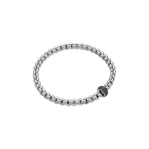 Fope Eka Tiny 18ct White Gold 0.41ct Black Diamond Bracelet
