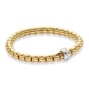 Fope Flex'It Eka 18ct Yellow Gold 0.18ct Diamond Bracelet
