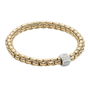 Fope Flex'it Eka 18ct Yellow Gold 0.49ct Diamond Bracelet