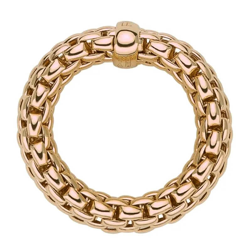 Fope Flex'it Essentials 18ct Rose Gold Medium Wide Ring