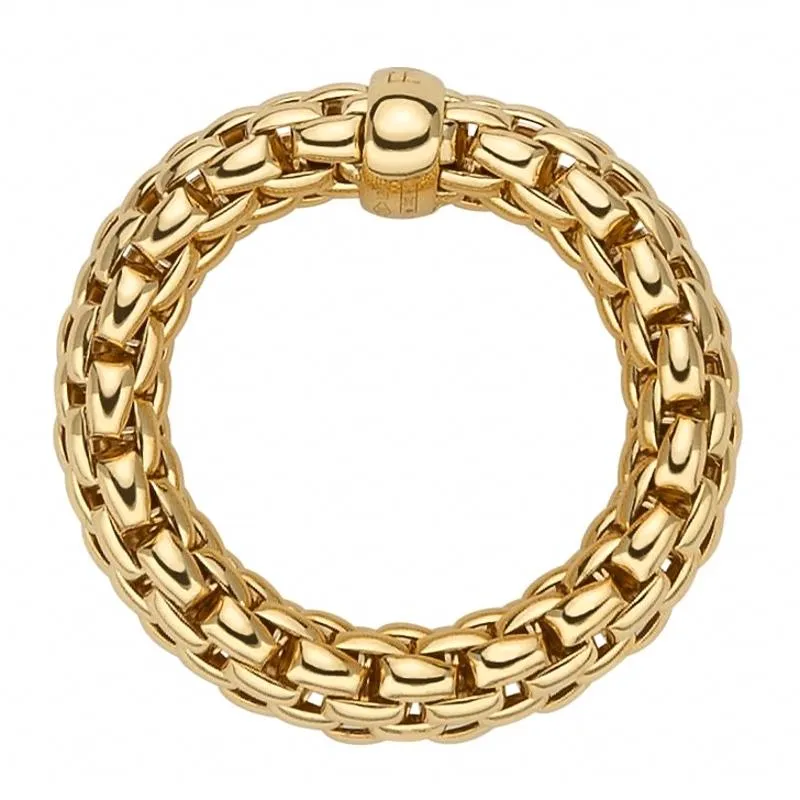 Fope Flex'it Essentials 18ct Yellow Gold Medium Wide Ring