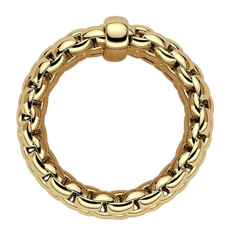 Fope Flex'it Essentials 18ct Yellow Gold Wide Ring