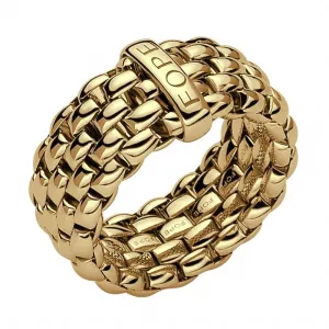 Fope Flex'it Essentials 18ct Yellow Gold Wide Ring