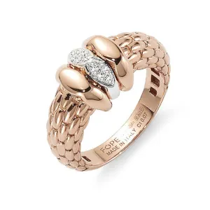 Fope Flex'It Love Nest 18ct Rose Gold 0.07ct Diamond Ring