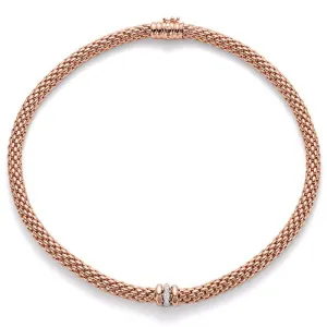Fope Flex'It Love Nest 18ct Rose Gold Diamond Necklace