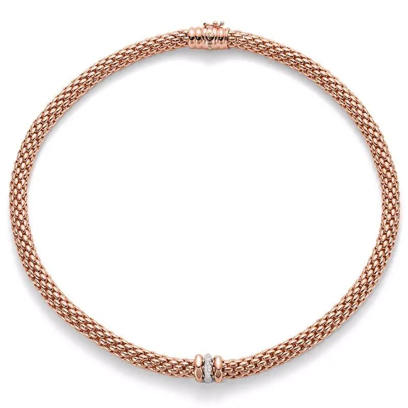 Fope Flex'It Love Nest 18ct Rose Gold Diamond Necklace