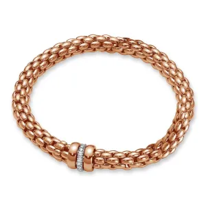 Fope Flex'It Niue 18ct Rose Gold 0.19ct Diamond Bracelet