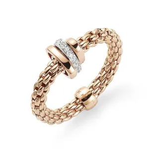 Fope Flex'It Prima 18ct Rose Gold 0.10ct Diamond Ring