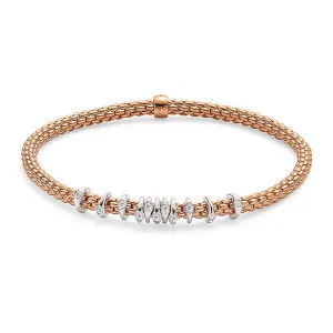 Fope Flex'it Prima 18ct Rose Gold 0.15ct Diamond Bracelet