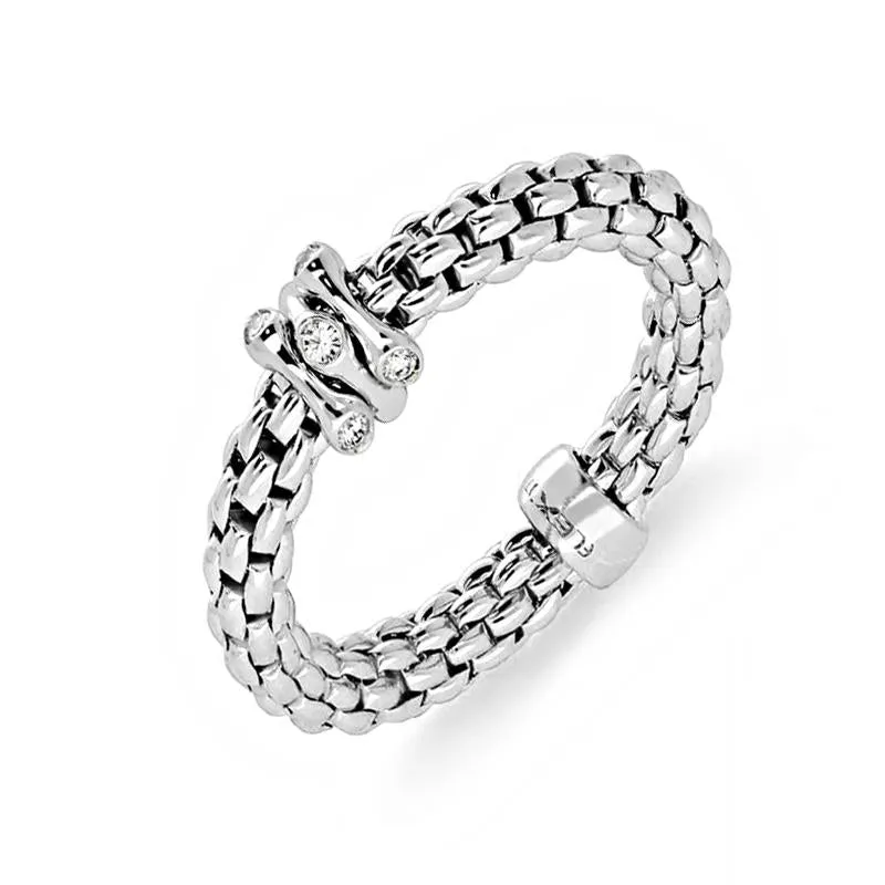 Fope Flex'it Prima 18ct White Gold 0.12ct Diamond Ring